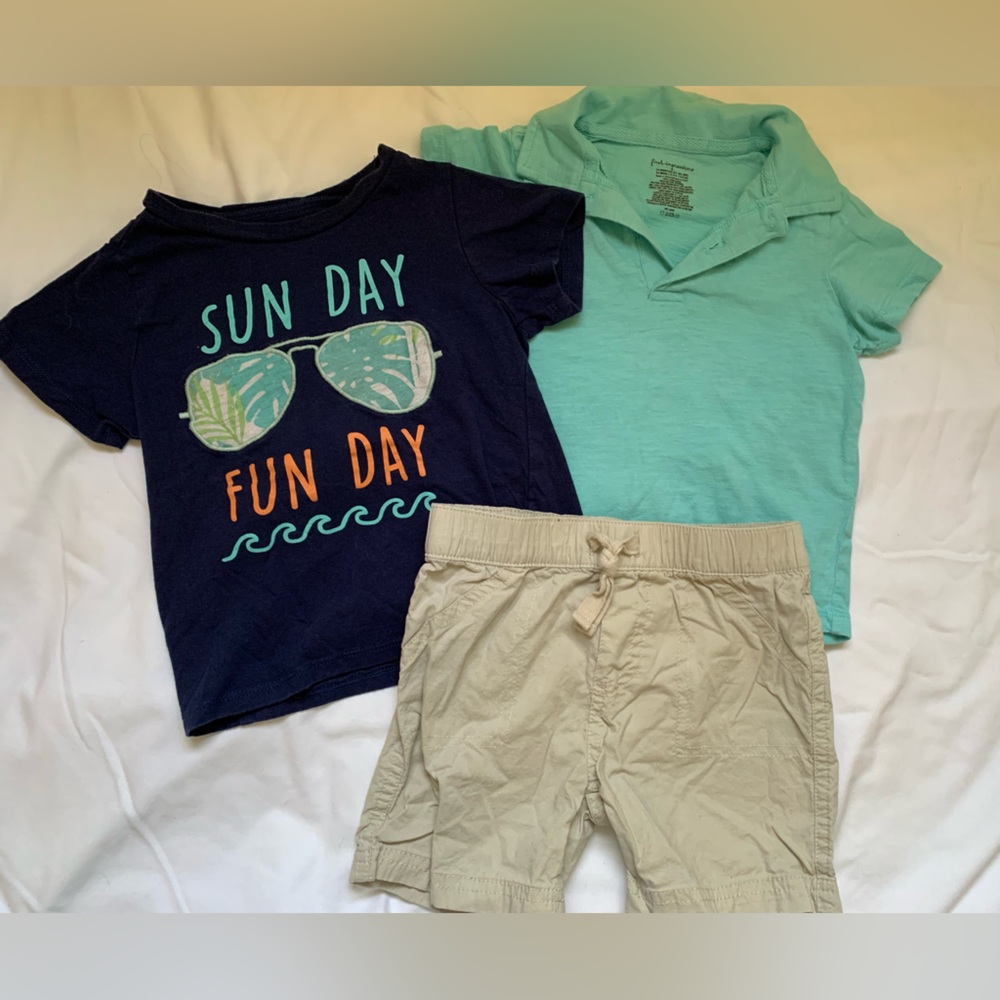 First Impressions 24m summer set - 2 shirts and 1 pair shorts